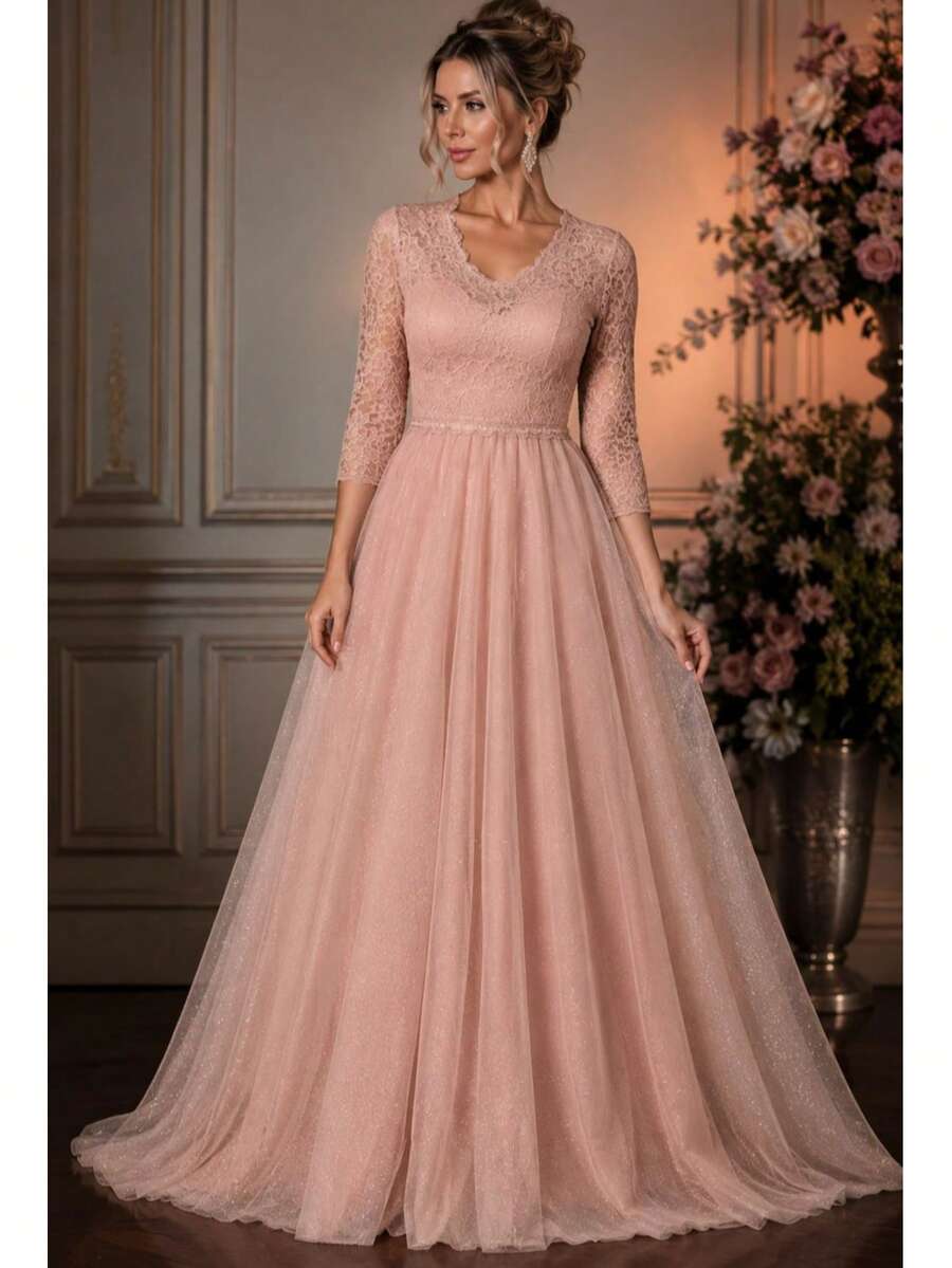 Women Dresses - 乾枯玫瑰色 - 查看 1