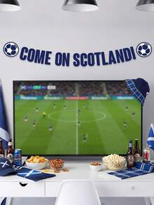 1pc "COME ON SCOTLAND!" Football Banner, Scotland Team Fan Party Bunting - View 1