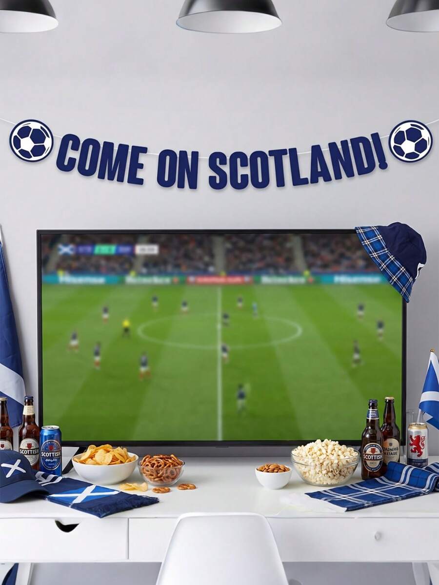 1pc "COME ON SCOTLAND!" Football Banner, Scotland Team Fan Party Bunting - View 1
