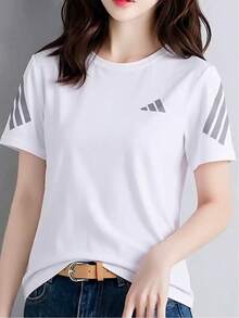 Adidas Áo thun ngắn tay chạy bộ nhanh khô và thoáng mát - trắng - Xem 9