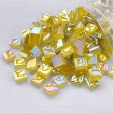 200pcs 0.39inch Iridescent Crystal Glass Mosaic Tiles, DIY Craft Supplies For Art Projects, Home Decor Crafting Accessories - Multicolor - View 7
