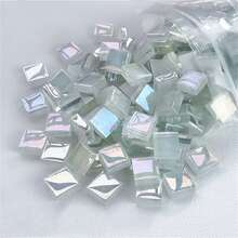 200pcs 0.39inch Iridescent Crystal Glass Mosaic Tiles, DIY Craft Supplies For Art Projects, Home Decor Crafting Accessories - Multicolor - View 8
