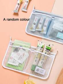 1pc/2pcs/3pcs Double-Layer Refrigerator Hanging Storage Mesh Bag (Random Color) Multi-Functional Refrigerator Side Door Storage Hanging Pocket - Multicolor - View 2