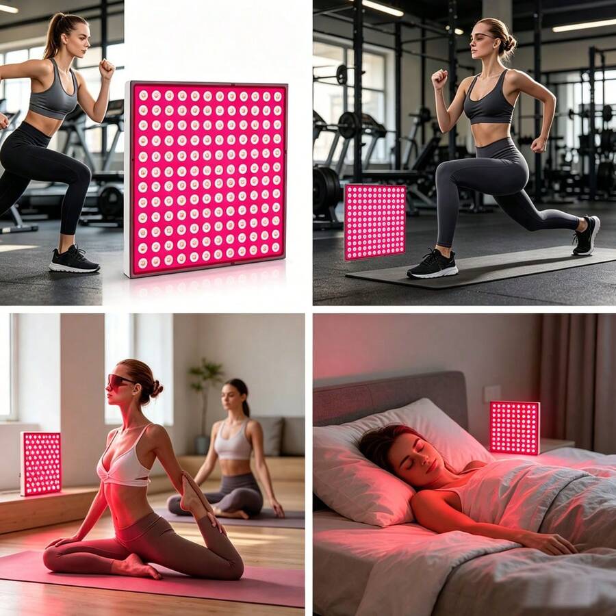 1 Set LED Red Light Beauty Device, 144 Beads, 660nm Wavelength, Brightening Dull Skin, Home Use USB Interface Red Light Beauty Device, Sports Light, Yoga Light - Red - View 1