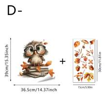 1pc Autumn Forest Animal Electrostatic Adhesive Window Decals, Featuring Maple Leaves And Pumpkins, Are Perfect For Kitchen, Living Room, And Thanksgiving Party Decorations. - Multicolor - View 19