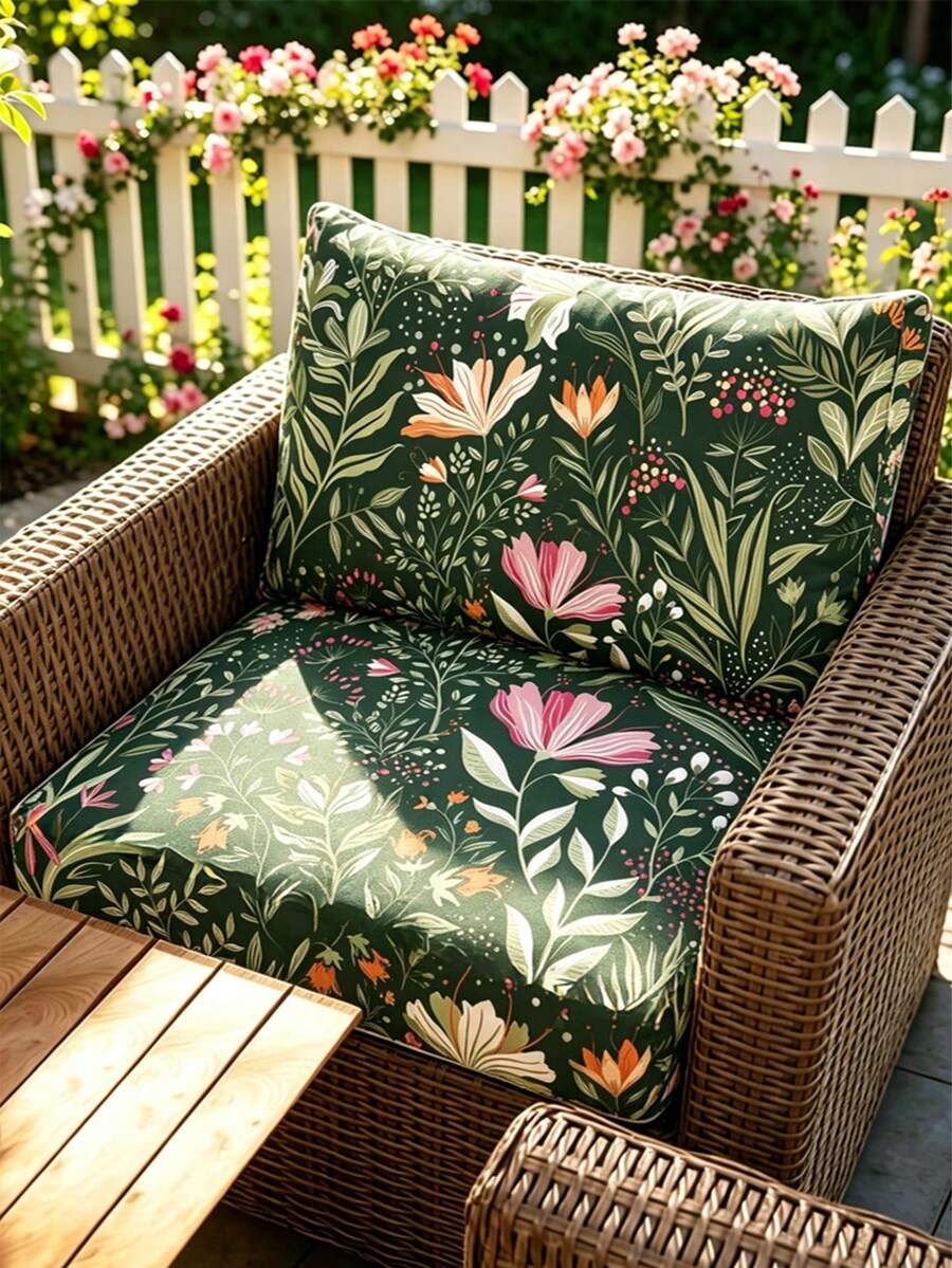1 pièce Housse de coussin de canapé style bonnet de douche imprimé pour l'extérieur, housse de canapé à motif de feuilles de forêt tropicale, haute élasticité anti-poussière anti-taches amovible lavable minimaliste moderne toutes saisons décoration de salon chambre à coucher maison - Multicolore - Voir 1