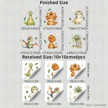 6pcs/Set Cartoon Triceratops Animal Switch Stickers Children's Room Decoration Wall Decals - Multicolor - View 6