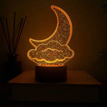 1PC 3D Creative Moon & Star Night Light, Sleep Lamp, Touch Control Adjustable Color, Birthday & Holiday Gift For Loved Ones - Multicolor - View 2