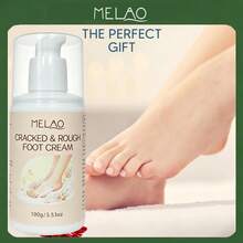 MELAO 龜裂粗糙足部修護霜 100g/3.53oz，深層保濕修復足部乳液，適用於乾燥龜裂腳跟，軟化繭皮並舒緩粗糙乾燥足部肌膚 - 100克 - 查看 2