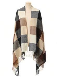1pc Women's Summer Loose Hollow Knit Shawl, Thin Long Sleeve Spring/Autumn Air Conditioning Cape - 7-color Shawl - View 2