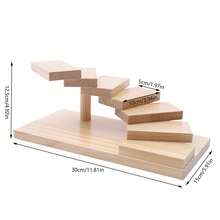 Pine Wood 7-Step Staircase Sushi Display Stand, Food Serving Tray, Dessert Display Rack, Tabletop Appetizer Holder For Restaurant Wedding Party - View 11
