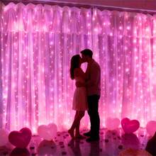 LED Curtain String Lights, USB Powered With 8 Lighting Modes, Starry Twinkle, With Remote Control, For Home Room, Bedroom, Garden, Window, Stage, Wall Background, Holiday Decoration, Birthday Party, Proposal, Wedding Celebration, Fairy Garland Lights - USB Curtain Light - View 6