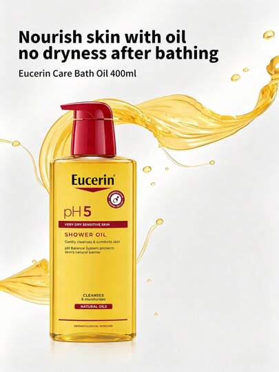  Dầu tắm Eucerin, 400ml, Cải thiện tình trạng da thô ráp, Làm dịu, Nuôi dưỡng, Dưỡng ẩm, Làm sạch nhẹ nhàng, Không gây khô da.