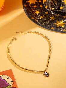 imoli 1 pièce/Collier pendentif fantôme en perles de lettres acryliques d'Halloween, convient pour une fête effrayante et mignonne, accessoire de costume d'Halloween, bijou - 27134-2-couleurs - Voir 7