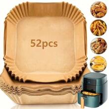 SOKANY Non-Stick Air Fryer Liners, Disposable Baking Paper Pads For Air Fryer, Oil-Proof & Waterproof, Perfect For Baking Fried Foods, Square Shaped Baking Paper Pads, Heat Resistant & Stain-Resistant, Suitable For Microwave, Steamer And Other Cooking Tools Air Fryer Accessories - View 3