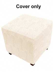 1PC Solid Color Jacquard Ottoman Stool Cover All Inclusive Footstool Slipcovers Wasable Sofa Armchair Footrest Seat Cover For Living Room Hotel - Multicolor - View 3