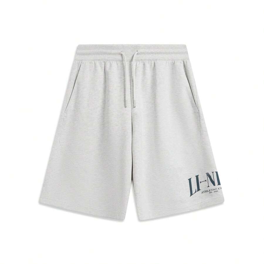 LI-NING Men's Ice-Sensitive Loose Sweat Shorts Moisture-Wicking Casual Sports Shorts AKSW195-2 - Dark Antarctic Gray - View 1