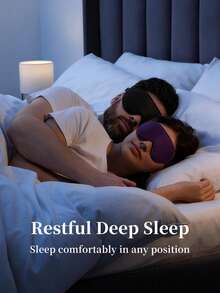 1pc 3D Sleep Mask, New Lightweight 100% Blackout Comfortable Sleep Mask - Unisex, Zero Eye Pressure 3D Deep Contour Eye Mask Effectively Relieves Eye Fatigue/Protects Eyelashes And Makeup, Adjustable Strap Size Fits Different Head Shapes Universal Sleep Mask, Suitable For Party Blindfold Games, Yoga, Meditation, Travel Rest, Office/School Nap, Bedroom Sleep, For Light Sleepers, Ideal Gift For Sleepers - Grey - View 2
