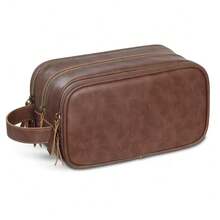Double Layer PU Leather Travel Makeup Bag, Men's Handheld Multifunctional Storage Bag, Suitable For Travel - Multicolor - View 12