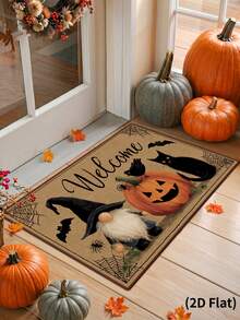 1 Stück Halloween Dekoration, Halloween Fußmatte, Kürbis Spinnennetz Fledermaus Katze Gesichtslose Puppe Muster Teppich, Halloween Tür Matte, Halloween Party Zubehör, Halloween Innen- und Außenbereich Eingangstür Dekoration, Halloween Wohnzimmer, Schlafzimmer, Küche, Büro Dekoration, Raum Dekoration, Heimdekoration, Halloween Themenartikel, Weihnachten, 2027 Neujahrs Dekoration, Party Geschenke - Halloween-Kürbis - Übersicht 12