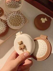 Cute Foldable Air Cushion Comb With Mirror, Portable Mini Massage Comb, Suitable For Women - Multicolor - View 1