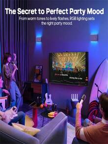 1/2pcs Smart Motion Sensor LED Night Light, Dual-Sided Glowing Design, Cabinet Light, Sensor Light, Warm Light/RGB Color Optional, Dimmable Ambient Light, Suitable For Gaming Area, Bedroom, Bathroom, Kitchen, Bedroom Decor, Room Decor, Battery Capacity: 300mAh - Double-sided Sensor Light - View 9