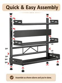 1 pieza Estante para condimentos sin taladro, estante multifuncional de almacenamiento de utensilios de cocina con soporte para palillos y cuchillos, accesorios de cocina, estante de almacenamiento de cocina - Multicolor - Ver 3