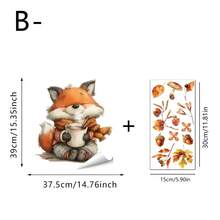 1pc Autumn Forest Animal Electrostatic Adhesive Window Decals, Featuring Maple Leaves And Pumpkins, Are Perfect For Kitchen, Living Room, And Thanksgiving Party Decorations. - Multicolor - View 16