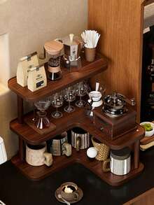 1 pieza Estante de almacenamiento multifuncional para escritorio, soporte multiusos para tazas, estante para perfumes, estante para especias, soporte para pasteles, adecuado para tazas de agua, tazas de café, juegos de té, escritorio de oficina, barra de café, cocina, decoración del hogar - Estilo de esquina - Ver 7