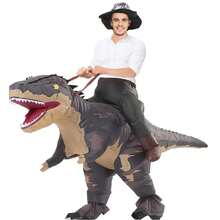 Inflatable Dinosaur Costume For Women Man Adult Cosplay Party Inflatable Ride On Costume Blow Up Funny Costumes Halloween Christmas Carnival Party - Black - View 7