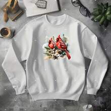1/2/3 pièces Autocollants de transfert de chaleur couple d'oiseaux rouges, lavables et à repasser, convenant pour les T-shirts DIY, les sweats-shirts, les sweats à capuche, les jeans, les sacs à dos, les coussins, les décorations de fêtes, durable et élégant pour Noël - Multicolore - Voir 5