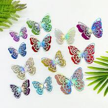 Minimalist 3D Hollow Butterfly Wall Stickers, Butterfly Shaped Wall Decals, Multiple Color Combinations, Self-Adhesive, Reusable Wall Decor, Party Decoration, Bedroom Decoration, Living Room Decoration, Mural Decoration, Wedding Decoration, Home Decor, Balloon Decoration, DIY Gift Decoration - Multicolor - View 9