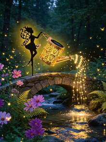 1pc Outdoor Solar Powered Fairy Light Pot With Light Strip, Suitable For Outdoor Garden Decoration Ground Stake Light, Perfect For Halloween, Christmas, New Year, Pathway, Lawn, Patio, Deck And Swimming Pool Garden Decoration Atmosphere Light - 1pc - View 6