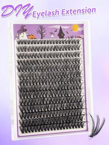 384 piezas Pestañas postizas con rizo D, Kit DIY de extensión de pestañas, Juego de extensiones de pestañas postizas negras gruesas extra largas, Juego de pestañas postizas negras para maquillaje diario, Kit DIY para el hogar de pestañas individuales mixtas de 8-18mm - Ver 5