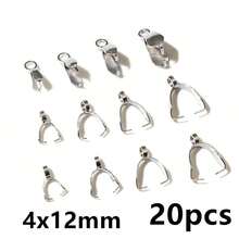 20pcs Stainless Steel Pendant Pinch Bail Clasps Necklace Hooks Clips Connector DIY Jewelry Making Findings - Pinch Bails - View 15