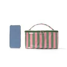 Personalized Striped Makeup Bag, Large Capacity Cosmetic Storage Bag, Portable Travel Toiletry Bag, Zipper Storage Bag, Suitable For Daily Use - Multicolor - View 6