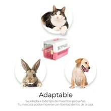 Portable Pet Carrier Cage For Dogs, Cats, Rabbits - Rose Red - View 7