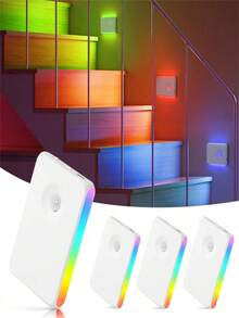 1/2pcs Smart Motion Sensor LED Night Light, Dual-Sided Glowing Design, Cabinet Light, Sensor Light, Warm Light/RGB Color Optional, Dimmable Ambient Light, Suitable For Gaming Area, Bedroom, Bathroom, Kitchen, Bedroom Decor, Room Decor, Battery Capacity: 300mAh - Double-sided Sensor Light - View 7
