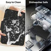 1pc Large Anti-Slip Silicone Kitchen Sink & Countertop Drainage Mat, Built-In Drainage Design, Dish Drying Rack & Space-Saving Storage, Easy To Clean, Suitable For Stove & Sink, Modern Kitchen Use, Minimalist Design, Anti-Slip Surface, Countertop Protection Pad - Multicolor - View 6