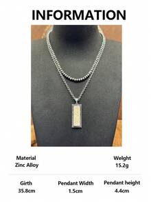 1 Set / Western Vintage Style Jewelry Set, 1 Pair Rectangular Faux Turquoise Earrings And Double Layer Necklace, Rugged And Eye-Catching Overall Style, Full Of American Western Wilderness Texture, Highly Compatible With Cowboy Style, American Vintage Hot Girl Style, And Western Cargo Style Style. - Bohemian Style - View 18