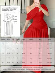 abyoxi Women's Red Ruched Waist Fitted Flare Dress, Elegant & Fashionable, Suitable For Party, Date, Holiday, Wedding, Formal Occasion, Banquet, Teacher's Day, Mother's Day, Graduation Ceremony, Stretchy Bodycon Long Dress For Spring & Summer - Red - View 7