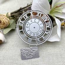 Plantilla de corte troquelado con patrón de reloj vintage en relieve y grabado, material de acero al carbono, plantilla de corte de metal, adecuada para tarjetas de felicitación DIY, diario de viñetas, álbum de recortes, manualidades de papel y suministros de arte creativo - MC1308 - Ver 6
