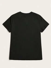 T-shirt da pigiama da donna con stampa di cani dei cartoni animati, girocollo e maniche corte. Comoda per l'estate e per tutti i giorni da indossare in casa. - nero - Visualizzare 2