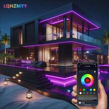 LQHZMYY 3.28ft/6.56ft/9.84ft/13.2ft/16.4ft LED Light, 5V RGB Color Changing LED Neon Light Strip, Bedroom LED Light Strip, 24-Key Bluetooth Remote Control Smart Light With Phone APP Control, Bedroom, Living Room, Home Christmas Party, Room Bedroom Ceiling - Colored Light - View 8