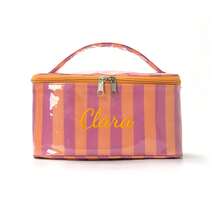 Personalized Striped Makeup Bag, Large Capacity Cosmetic Storage Bag, Portable Travel Toiletry Bag, Zipper Storage Bag, Suitable For Daily Use - Multicolor - View 17