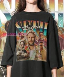 Camiseta gráfica vintage en homenaje a Seth Rogen - Negro - Ver 1