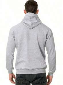 Basic Kangaroo Hoodie, Cold Weather Sweatshirt With Hood, Men's And Women's Streetwear Vibes, Winter Fashion - 灰色 - 查看 5