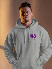 Basic Kangaroo Hoodie, Cold Weather Sweatshirt With Hood, Men's And Women's Streetwear Vibes, Winter Fashion - 灰色 - 查看 2