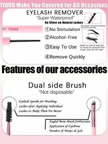 YIDUO Eyelash Cluster Set 1400pcs Cartoon Wet Glossy Soft Fine 40D 50D 60D 80D 9-16mm Continuous Length D Curl Individual Lashes Including Fairy Cartoon Style Lower Lashes Beginner Complete DIY Eyelash Tool Kit - Multicolor - View 8