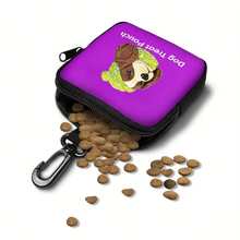 1pc Cute Dog Print Dog Treat Bag, Portable With Hook And Zipper, Dog Training Pouch, Dog Carry Snack Bag, Pet Snack Container Suitable For Taking Dogs Outdoor And Camping - Multicolor - View 14